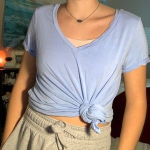 Light Blue V Neck T-shirt
